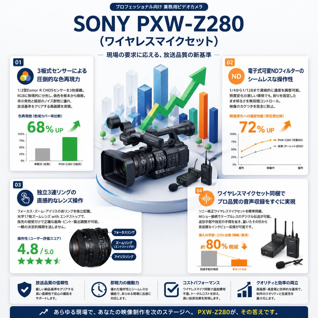SONY PXW-Z280 (ワイヤレスマイクセット) セールスポイント