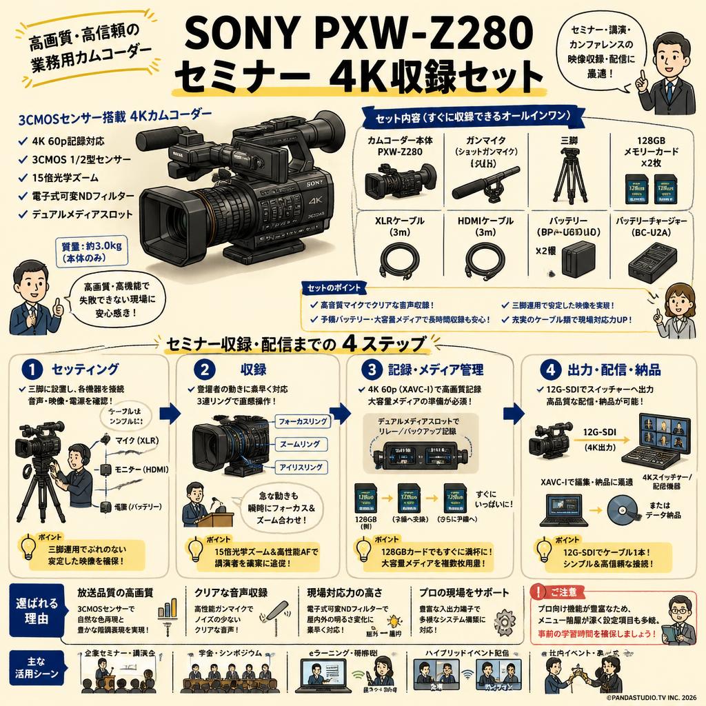 SONY PXW-Z280  セミナー 4K収録セット インターネット上のお客様の声（評判）