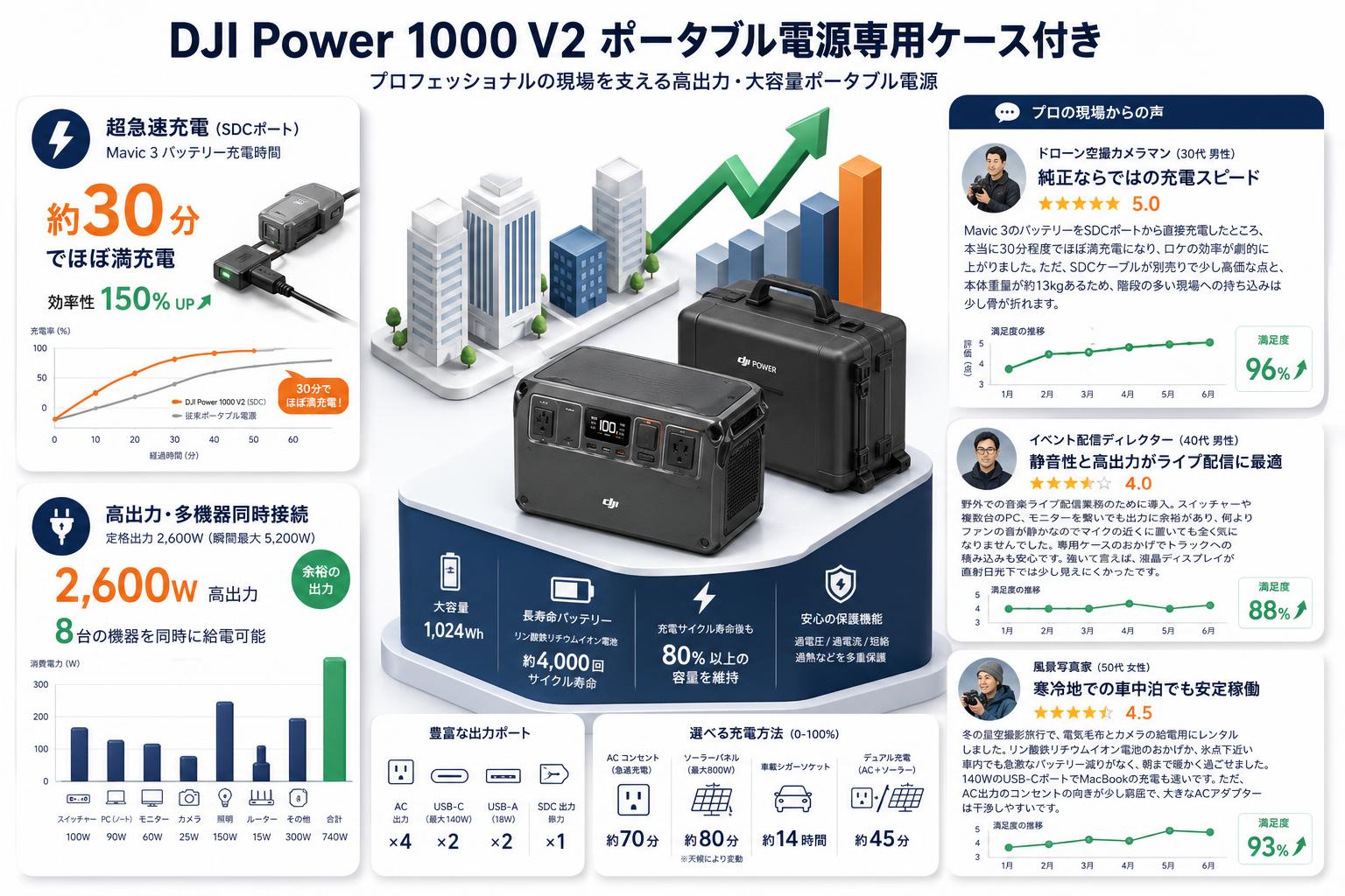 DJI Power 1000 V2 ポータブル電源専用ケース付き インターネット上のお客様の声（評判）