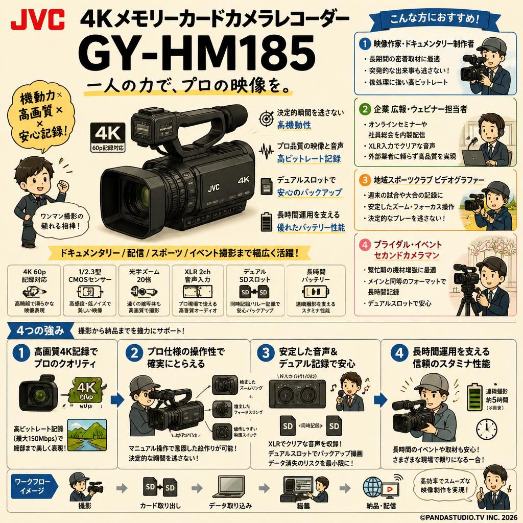 JVC 4Kメモリーカードカメラレコーダー GY-HM185 おもな対象のお客様