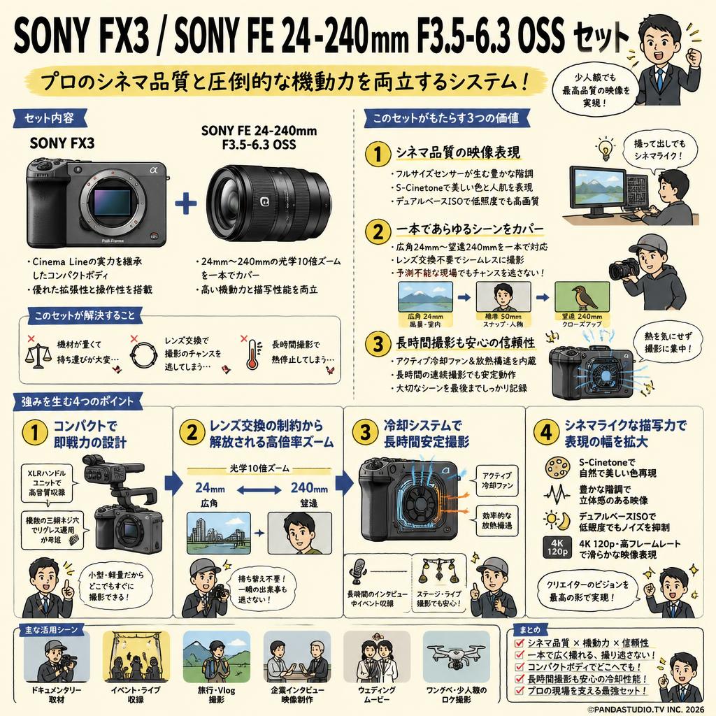 SONY FX3 / SONY FE 24-240mm F3.5-6.3 OSS セット 概要