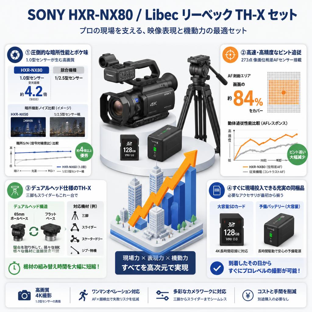 SONY HXR-NX80 / Libec リーベック TH-X セット セールスポイント