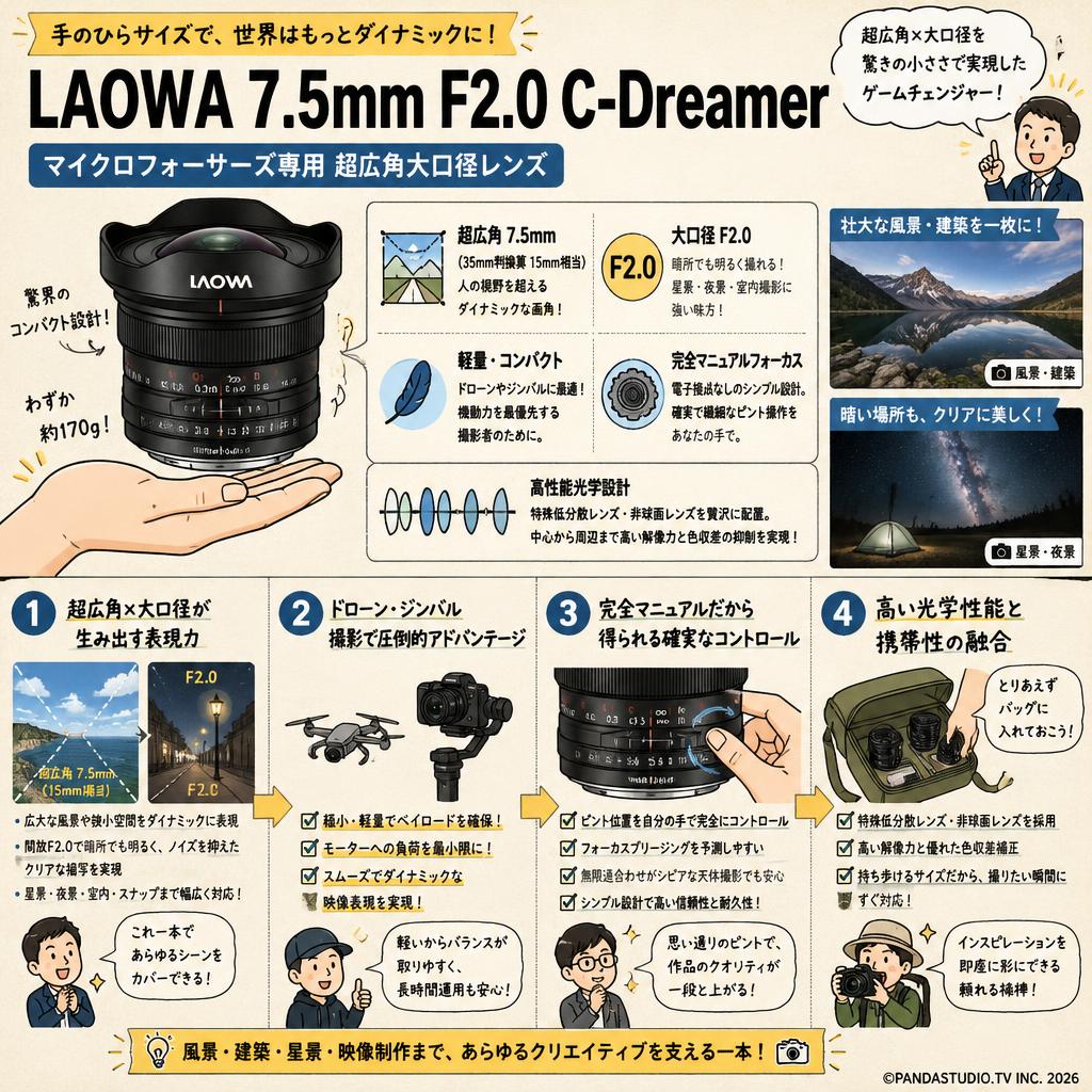 LAOWA 7.5mm F2.0 C-Dreamer マイクロフォーサーズ 概要