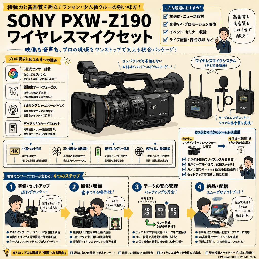 SONY PXW-Z190 ワイヤレスマイクセット 概要