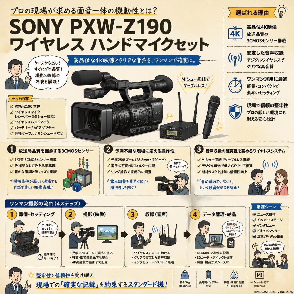 SONY PXW-Z190 ワイヤレス ハンドマイクセット 概要