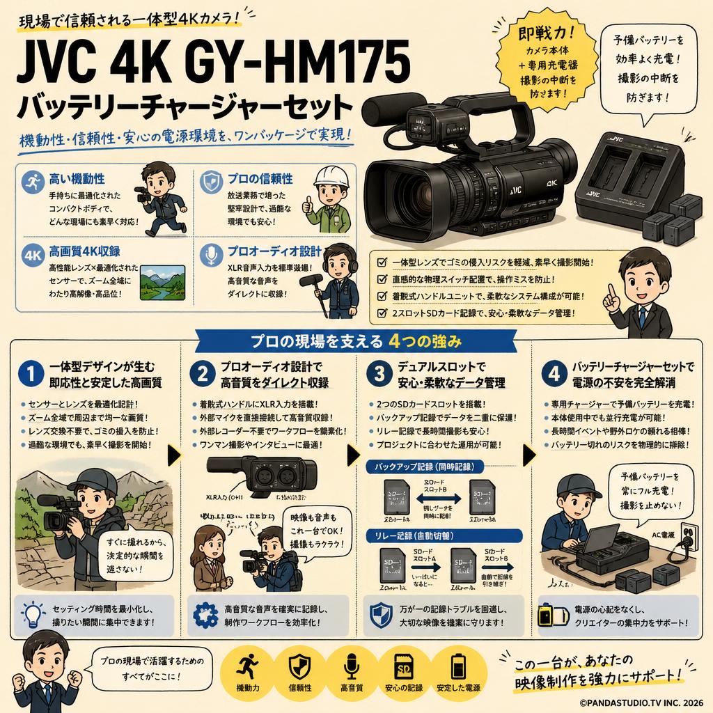 JVC 4K GY-HM175 / バッテリーチャージャーセット 概要