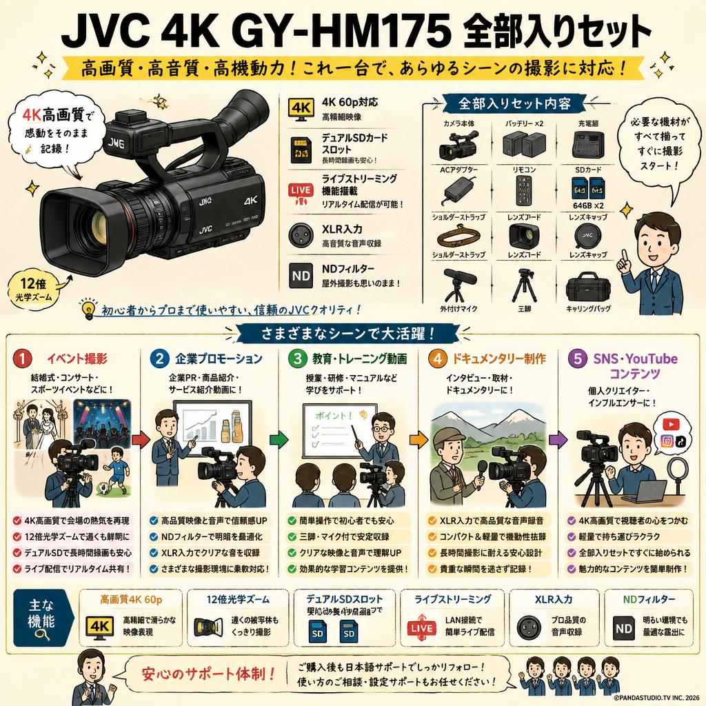JVC 4K GY-HM175 全部入りセット 用途