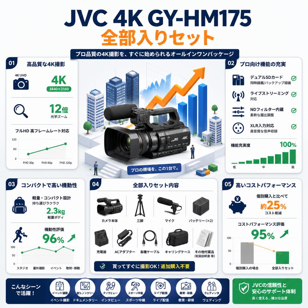 JVC 4K GY-HM175 全部入りセット セールスポイント