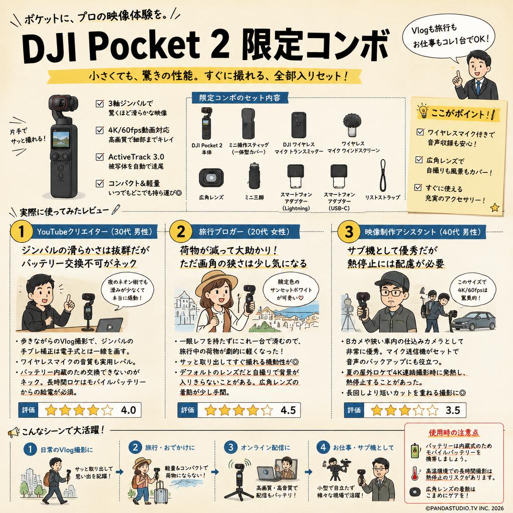 DJI Pocket 2 限定コンボ インターネット上のお客様の声（評判）