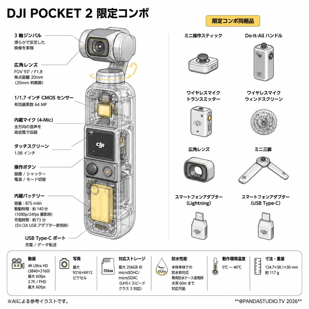 DJI Pocket 2 限定コンボ スペック