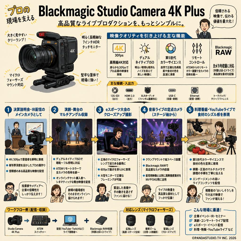 Blackmagic Studio Camera 4K Plus 用途