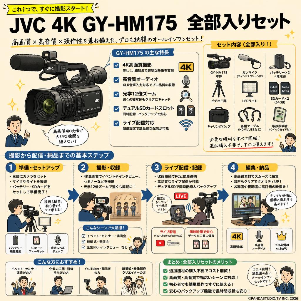 JVC 4K GY-HM175 全部入りセット インターネット上のお客様の声（評判）