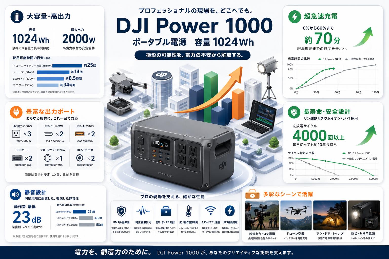 DJI Power 1000 ポータブル電源 容量 1024Wh 概要
