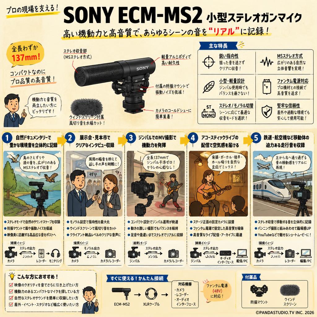 SONY ECM-MS2 小型ステレオガンマイク 用途