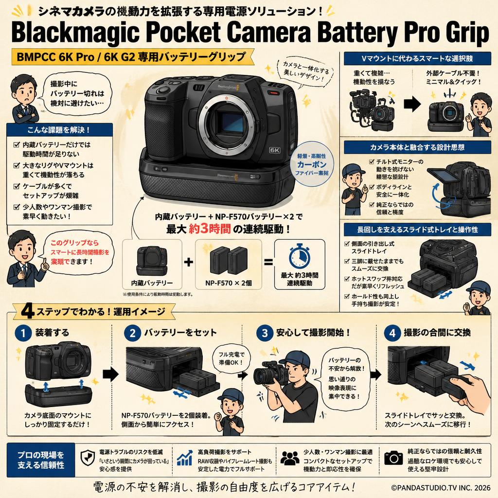 Blackmagic Pocket Camera Battery Pro Grip 概要