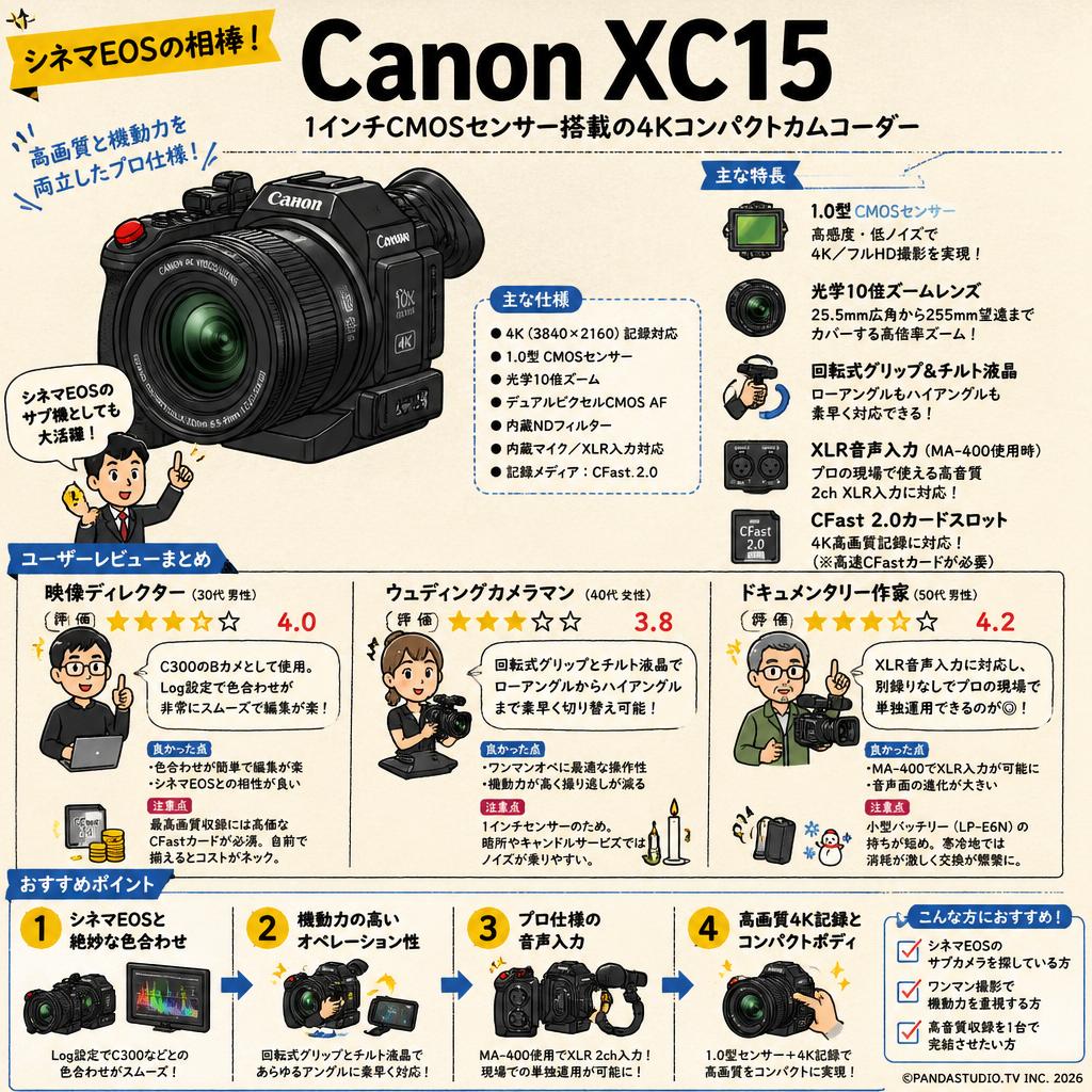 Canon XC15 インターネット上のお客様の声（評判）