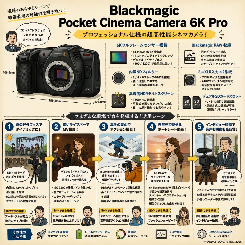 Blackmagic Pocket Cinema Camera 6K Pro 用途