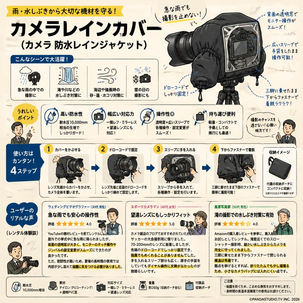 カメラレインカバー （カメラ 防水レインジャケット） インターネット上のお客様の声（評判）
