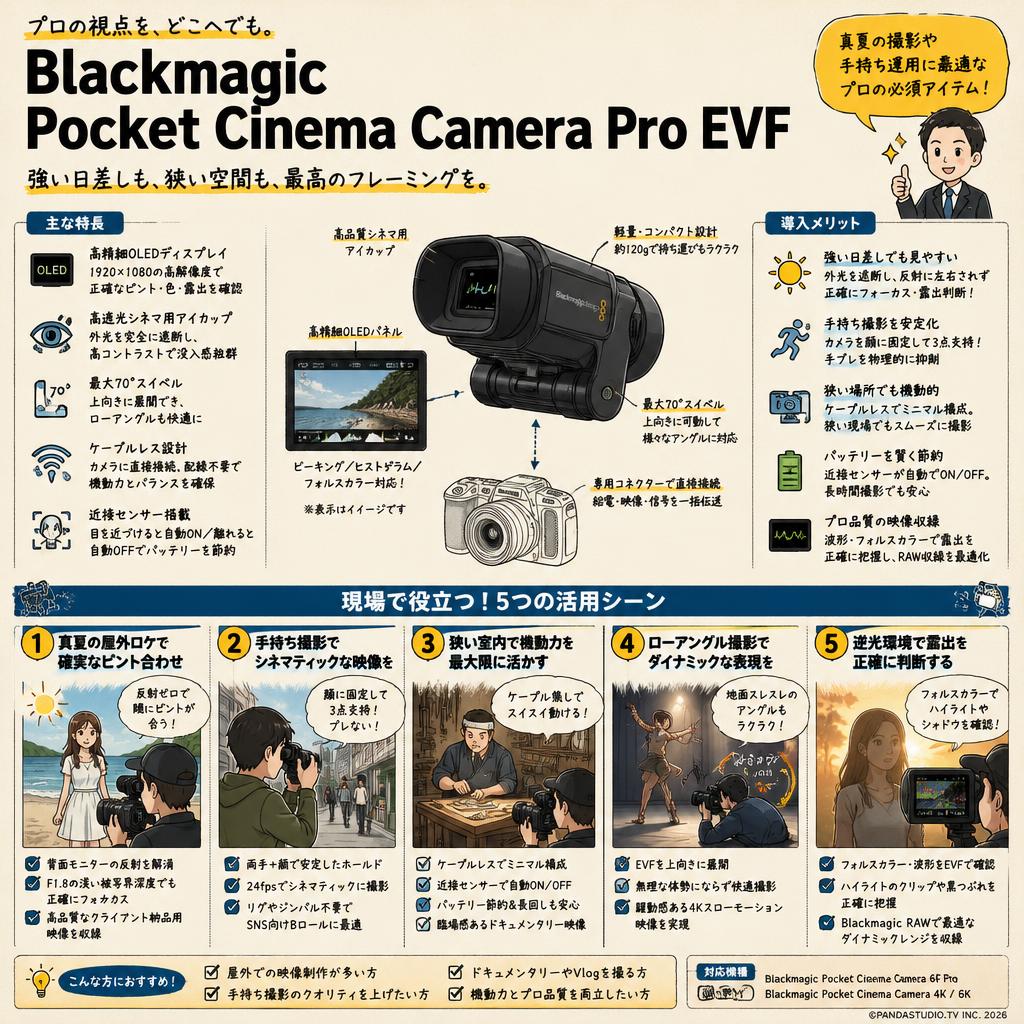 Blackmagic Pocket Cinema Camera Pro EVF 用途