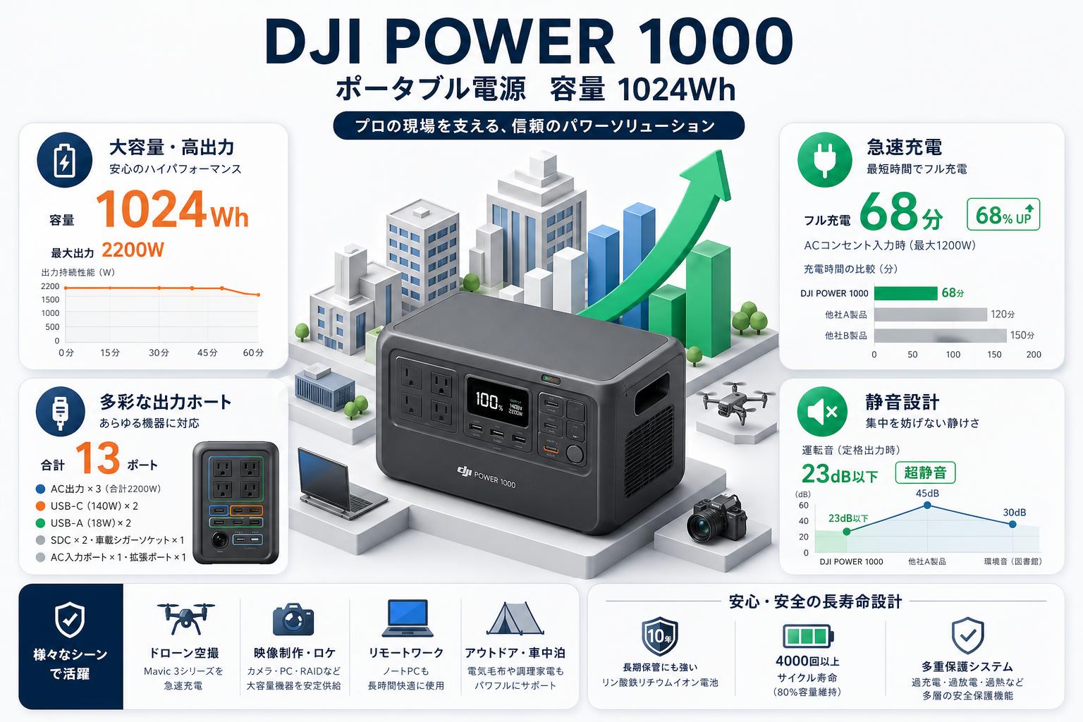 DJI Power 1000 ポータブル電源 容量 1024Wh インターネット上のお客様の声（評判）