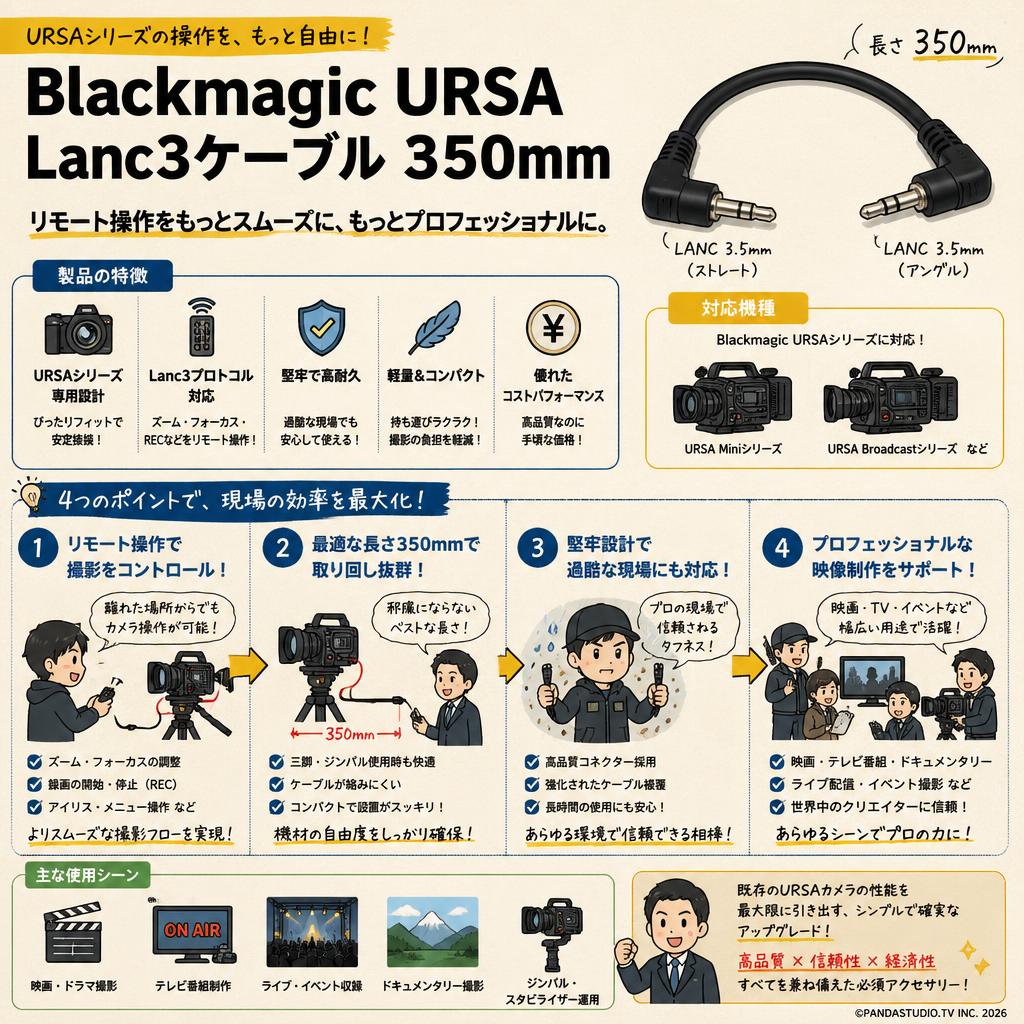 Blackmagic URSA Lanc3 Cable 350mm 概要