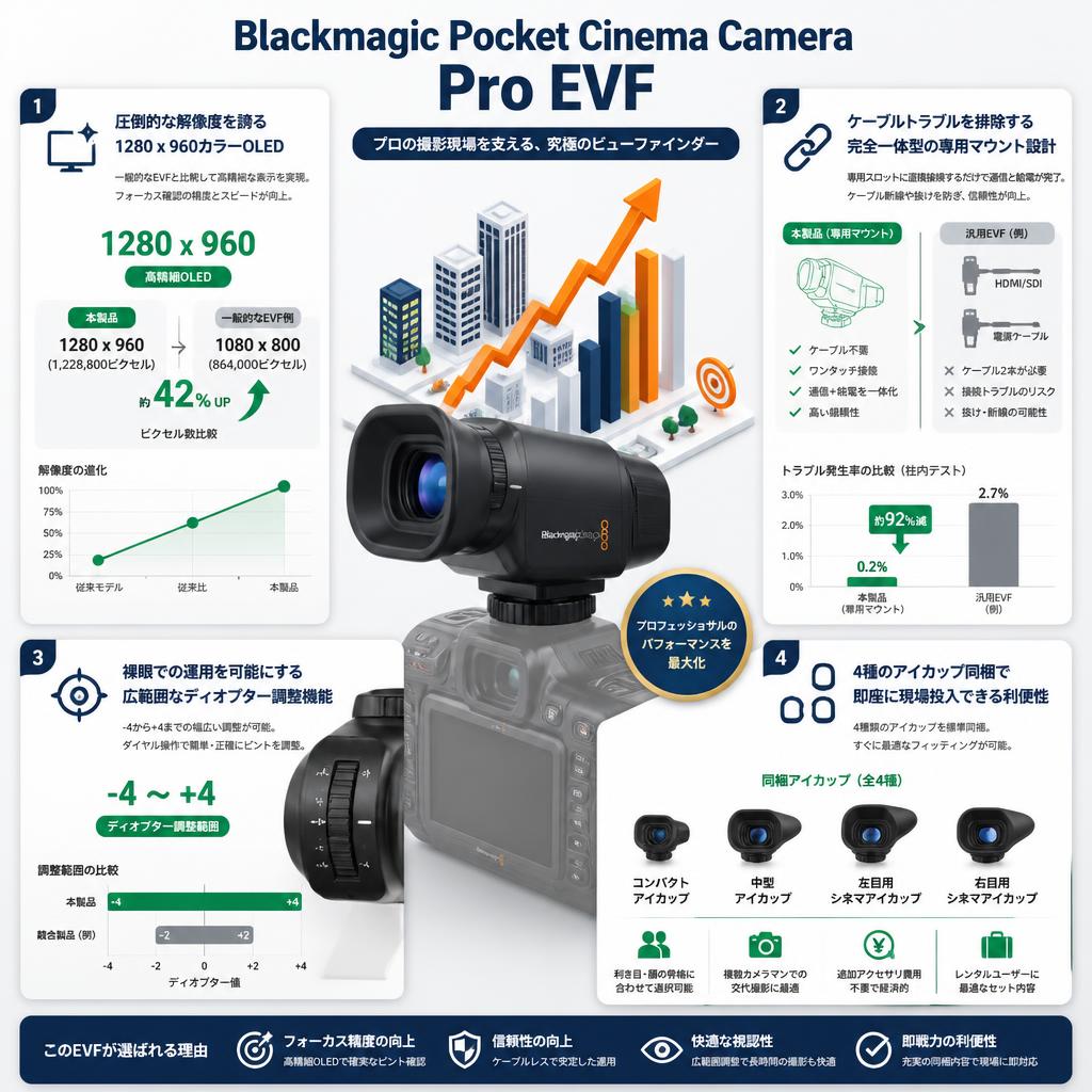 Blackmagic Pocket Cinema Camera Pro EVF セールスポイント