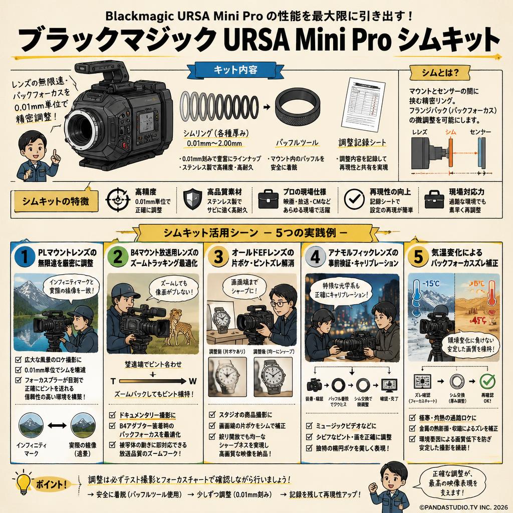 Blackmagic URSA Mini Pro Shim Kit 用途
