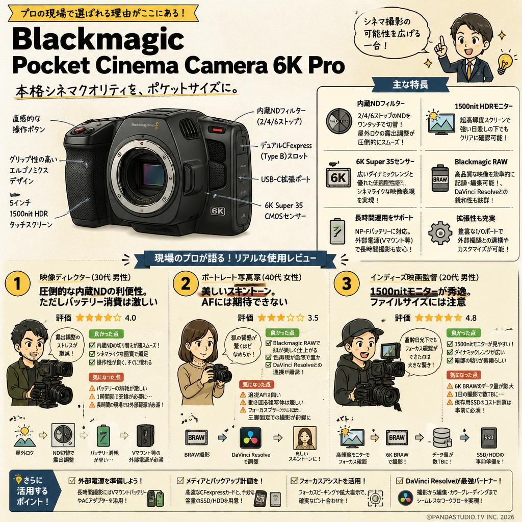Blackmagic Pocket Cinema Camera 6K Pro インターネット上のお客様の声（評判）