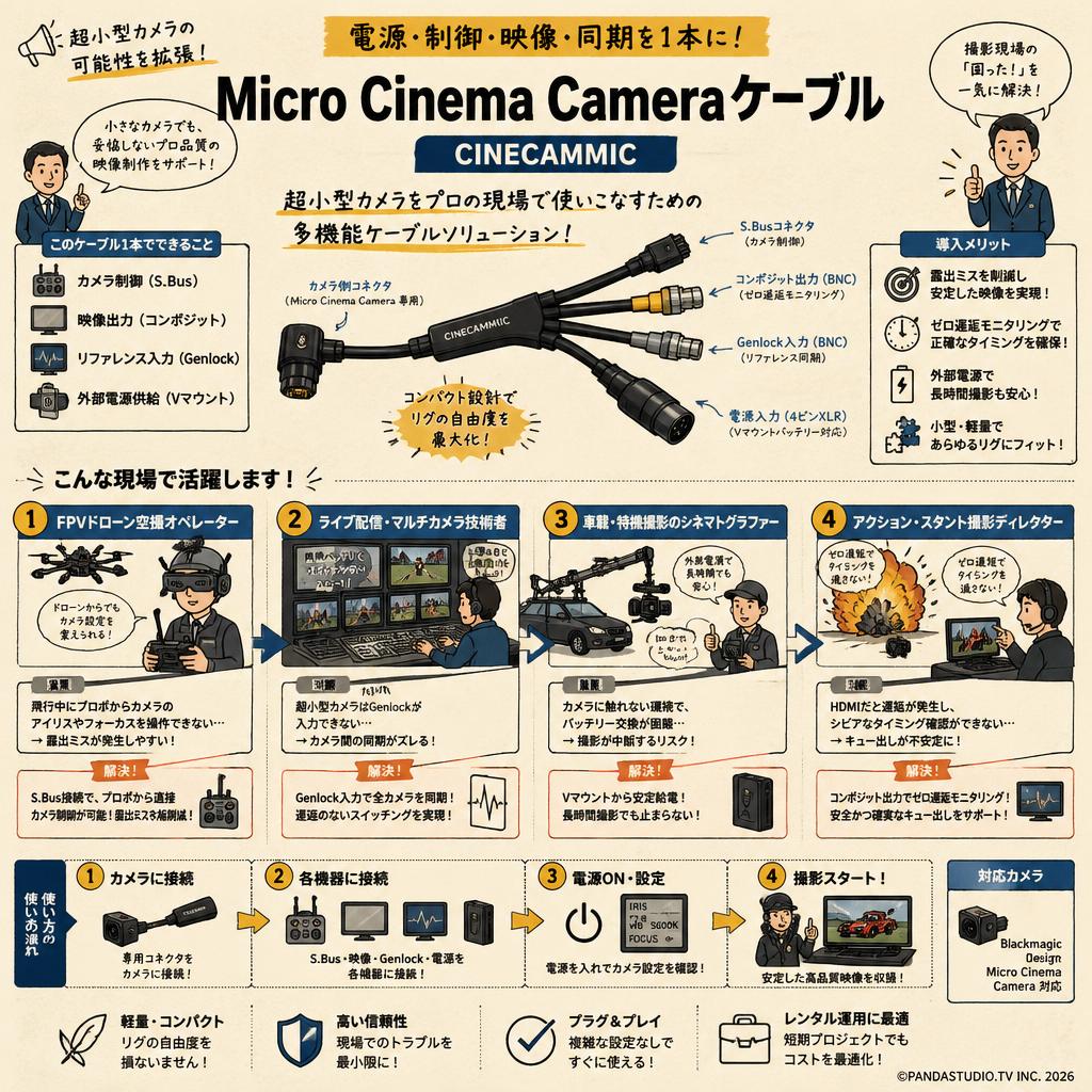 Micro Cinema Camera  Cable-CINECAMMIC おもな対象のお客様