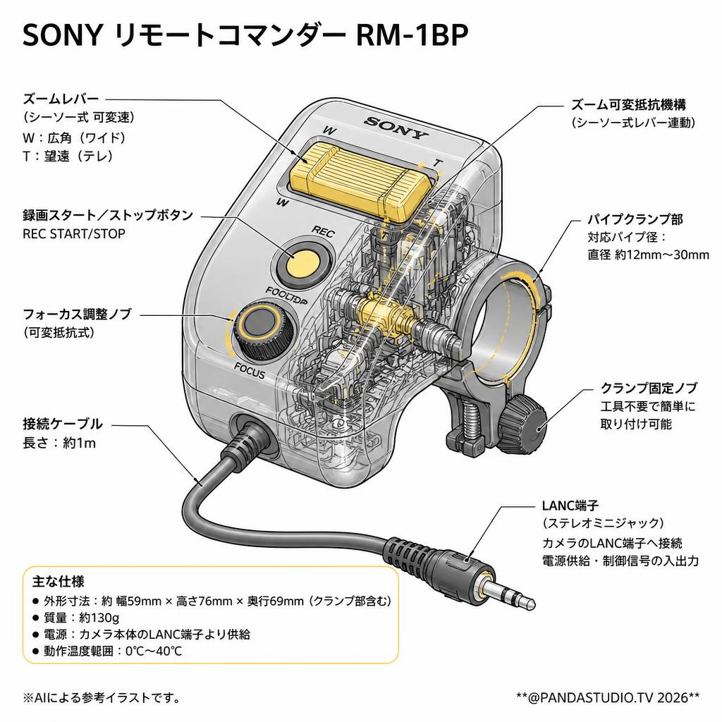 SONY リモートコマンダー RM-1BP スペック