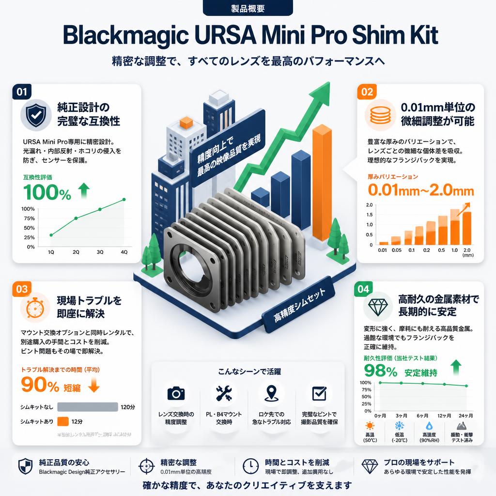 Blackmagic URSA Mini Pro Shim Kit セールスポイント