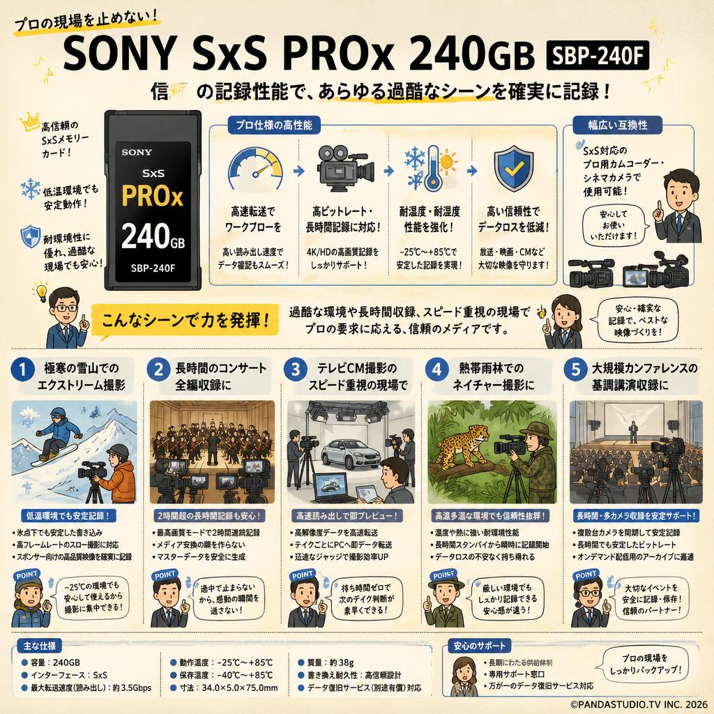 SONY SxS PROx 240GB SBP-240F 用途