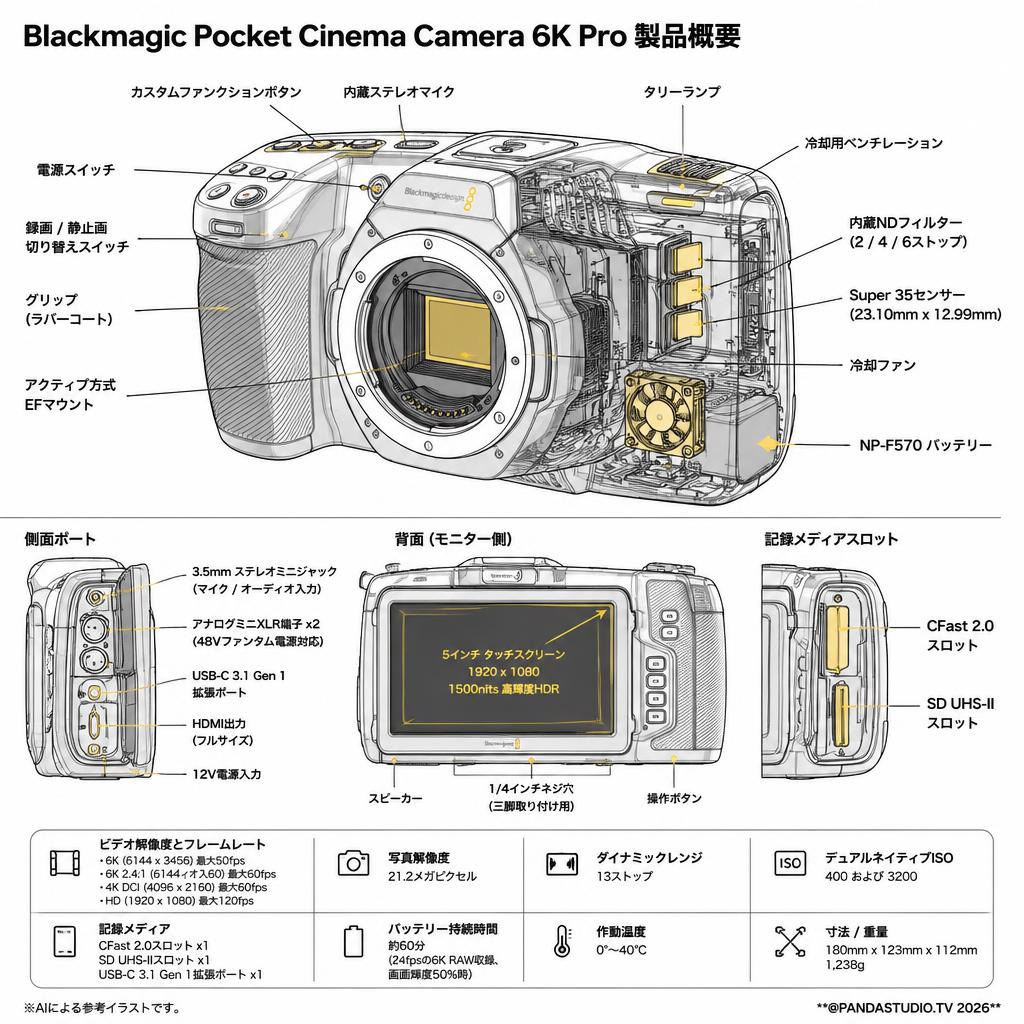 Blackmagic Pocket Cinema Camera 6K Pro スペック