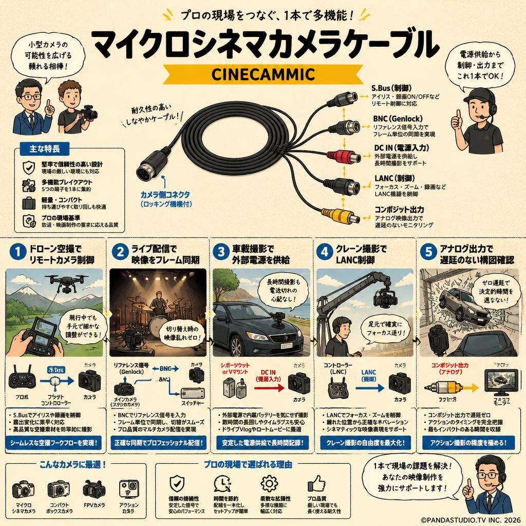 Micro Cinema Camera  Cable-CINECAMMIC 用途