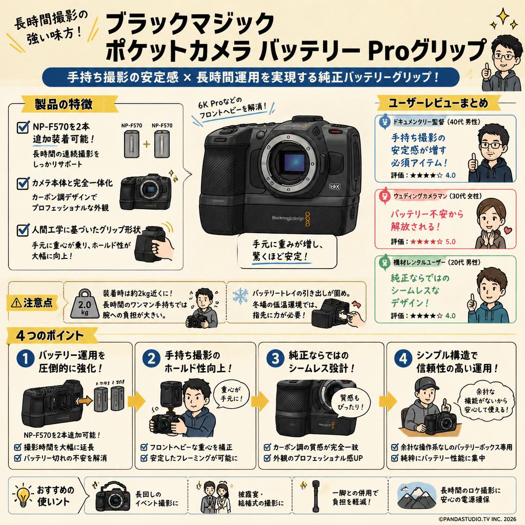Blackmagic Pocket Camera Battery Pro Grip インターネット上のお客様の声（評判）