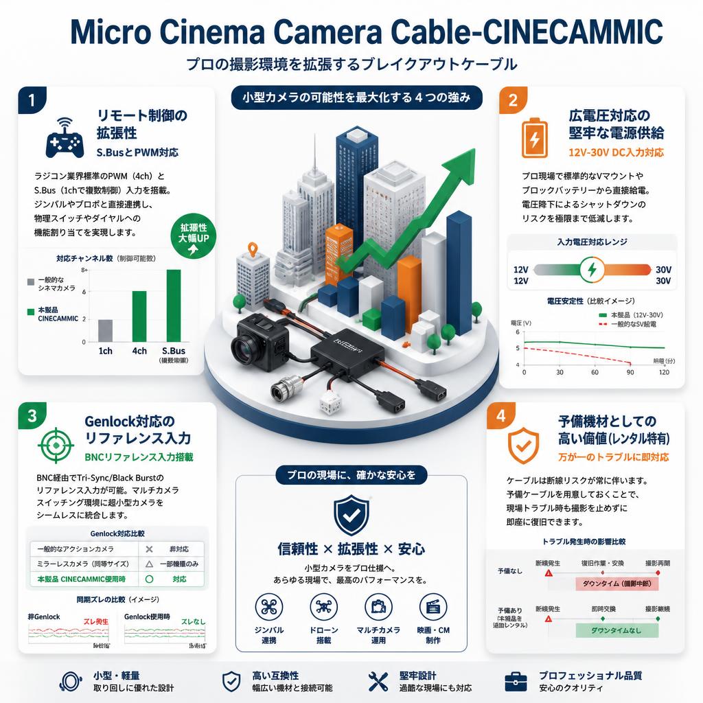 Micro Cinema Camera  Cable-CINECAMMIC セールスポイント