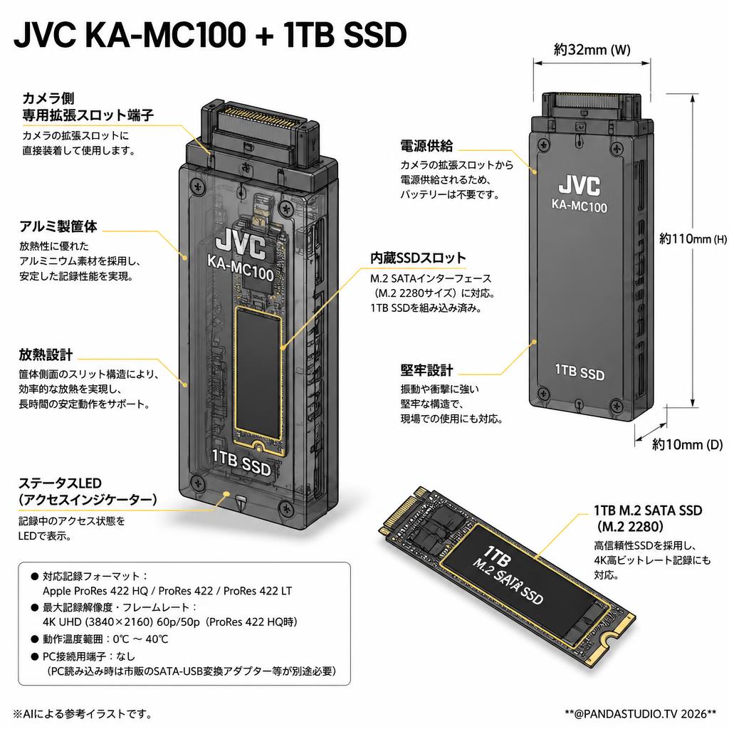 JVC KA-MC100 + 1TB SSD スペック