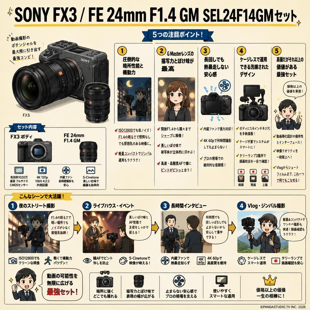 SONY FX3 / FE 24mm F1.4 GM SEL24F14GMセット インターネット上のお客様の声（評判）