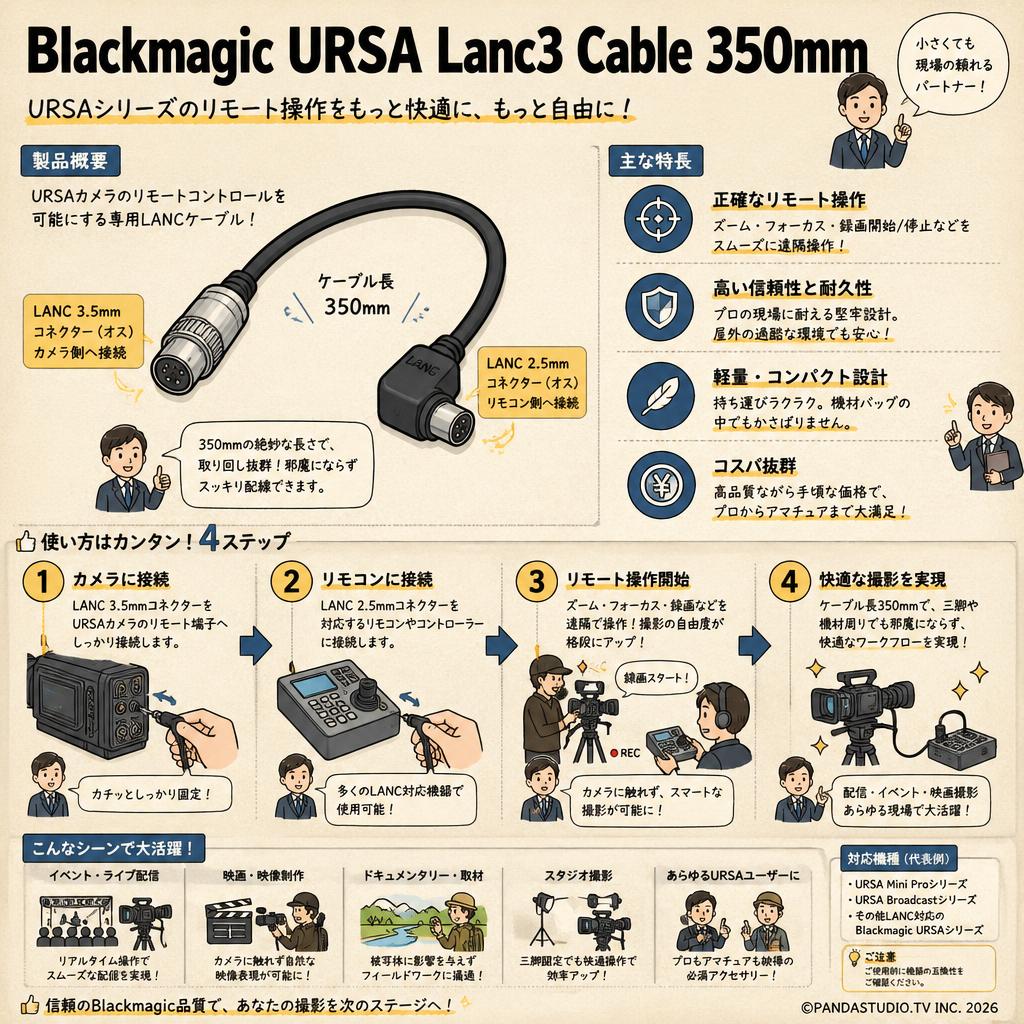 Blackmagic URSA Lanc3 Cable 350mm インターネット上のお客様の声（評判）