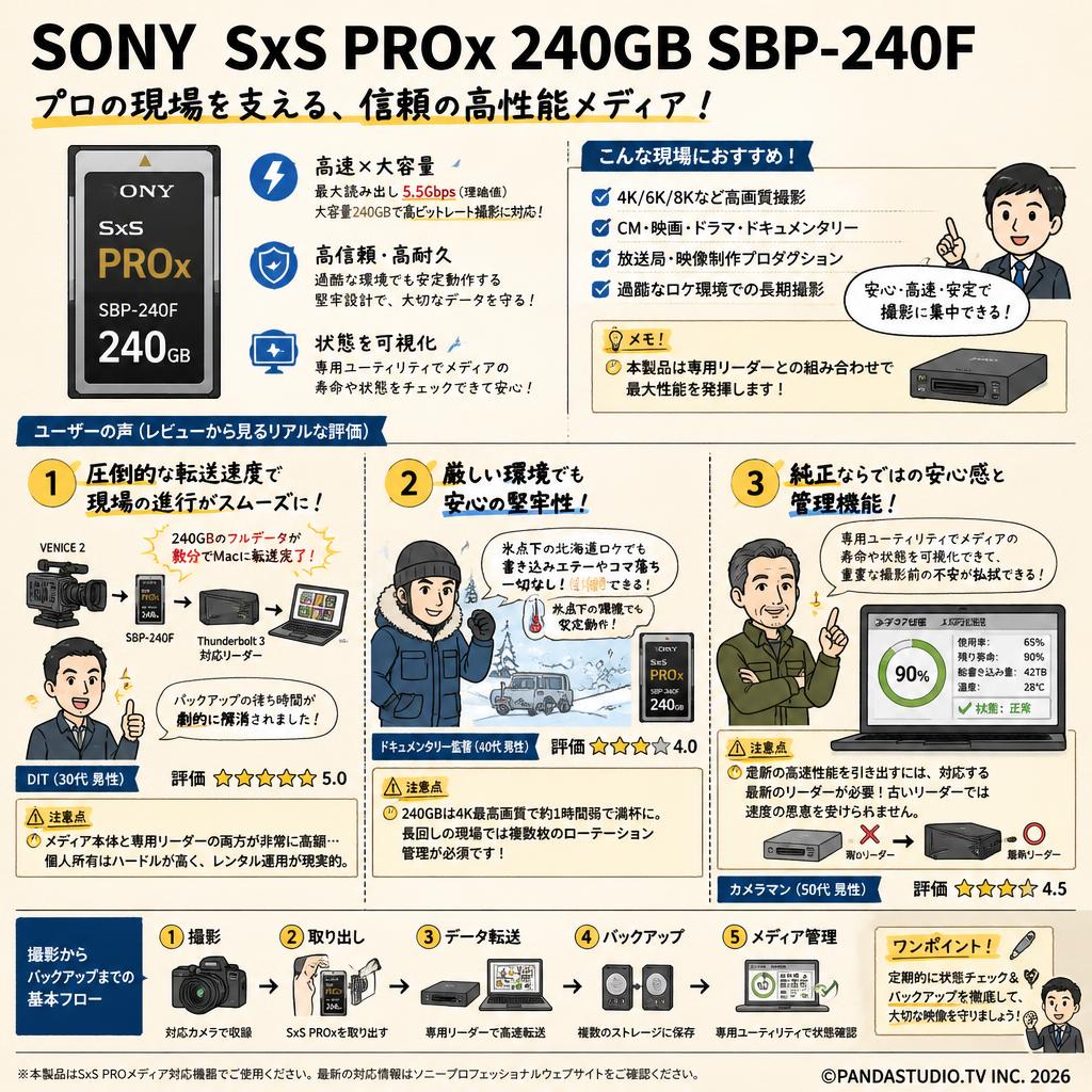 SONY SxS PROx 240GB SBP-240F インターネット上のお客様の声（評判）