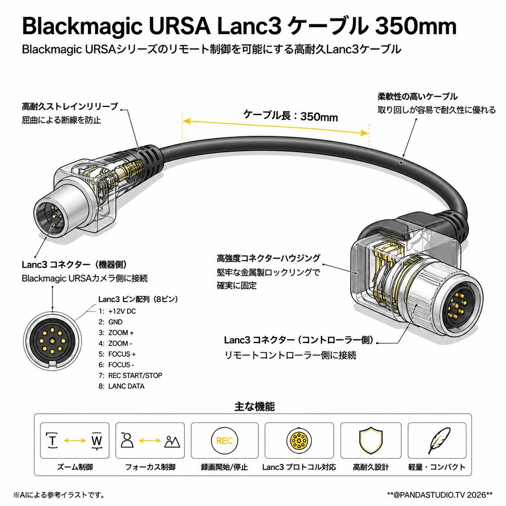 Blackmagic URSA Lanc3 Cable 350mm スペック