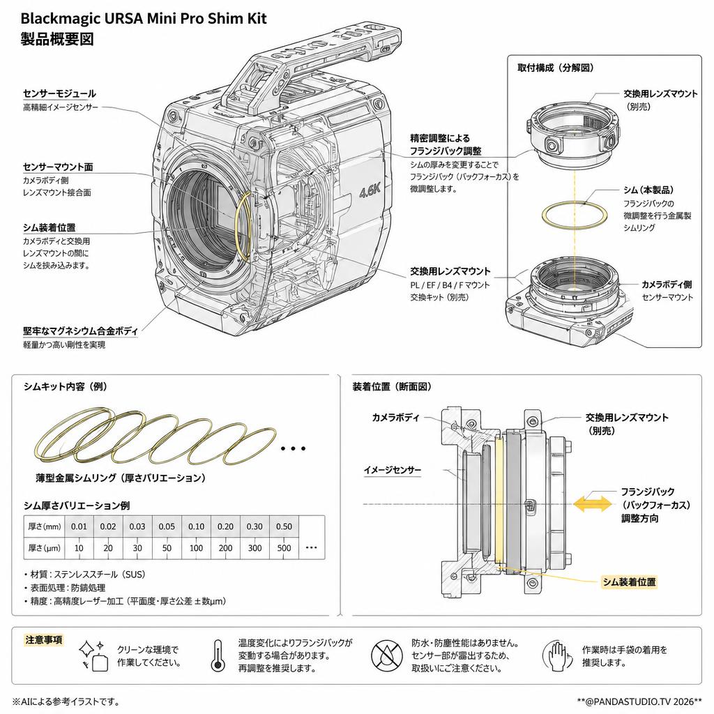 Blackmagic URSA Mini Pro Shim Kit スペック