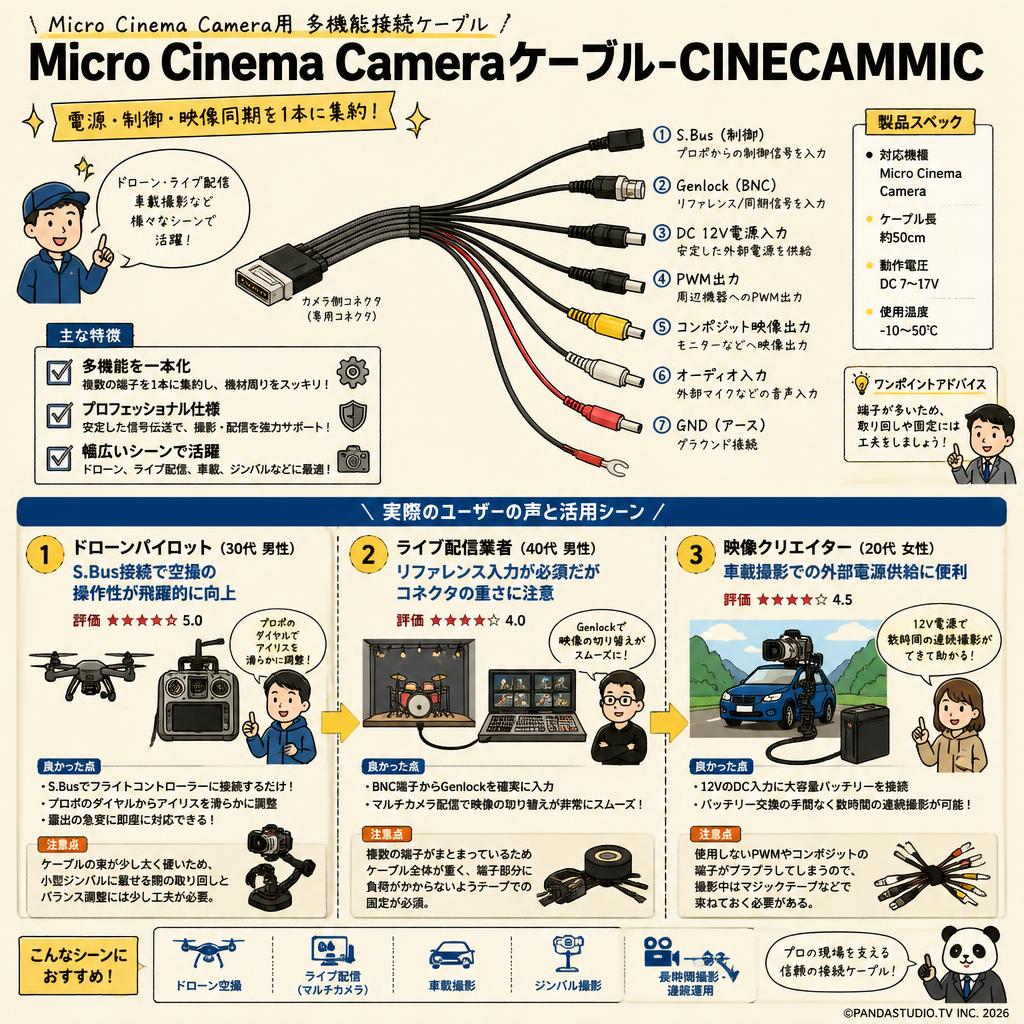 Micro Cinema Camera  Cable-CINECAMMIC インターネット上のお客様の声（評判）