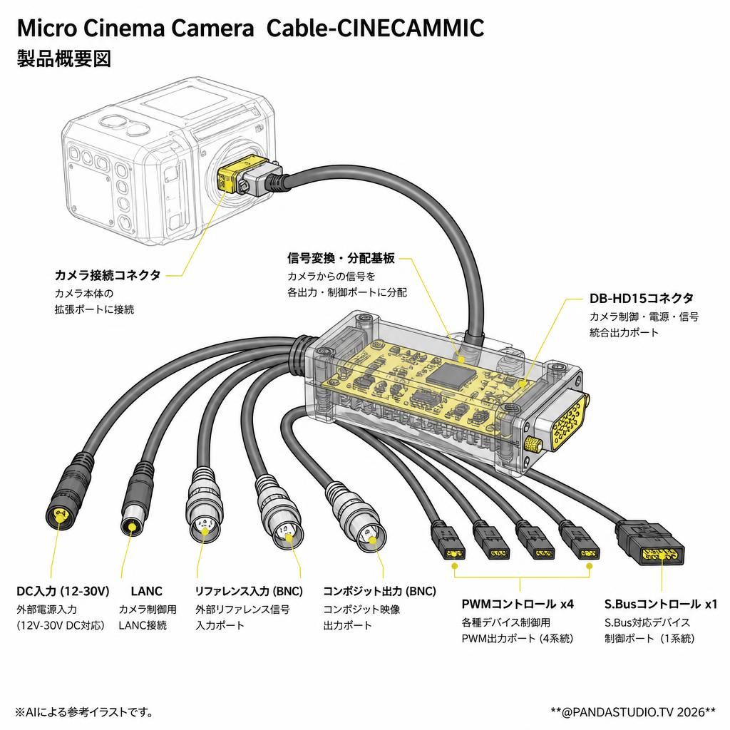 Micro Cinema Camera  Cable-CINECAMMIC スペック