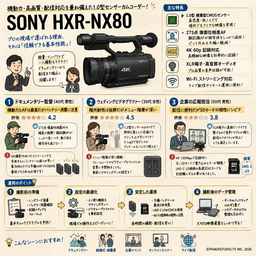 SONY HXR-NX80 インターネット上のお客様の声（評判）