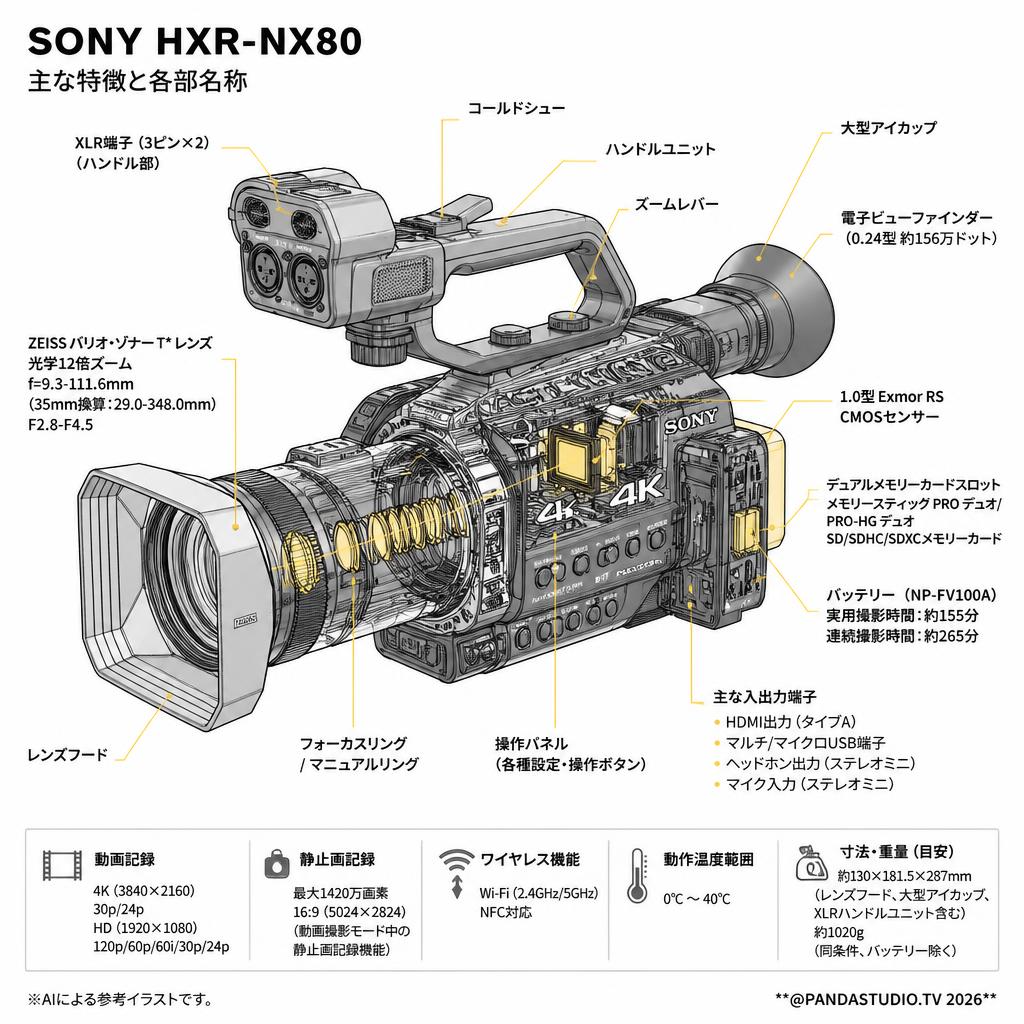 SONY HXR-NX80 スペック