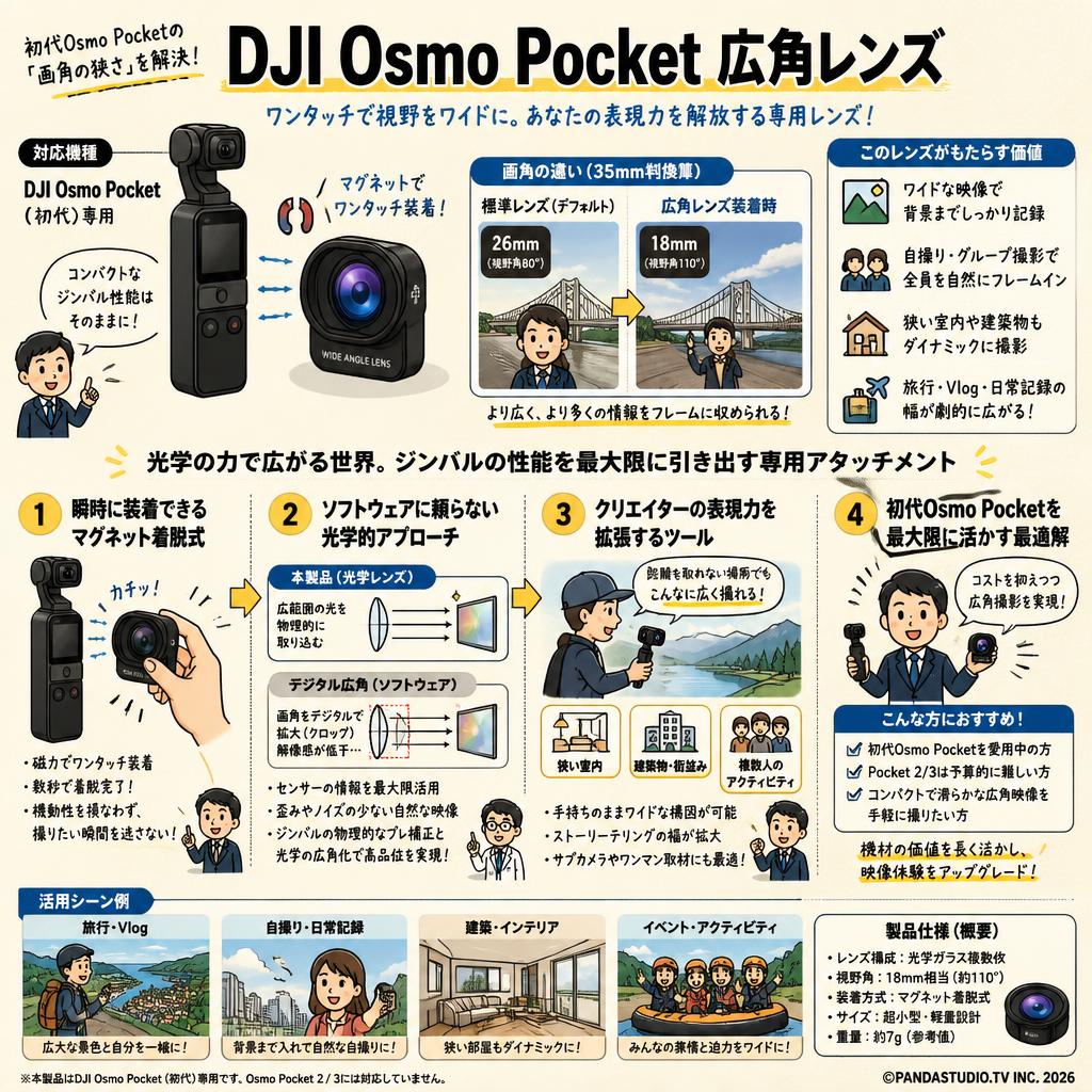 DJI Osmo Pocket  広角レンズ 概要