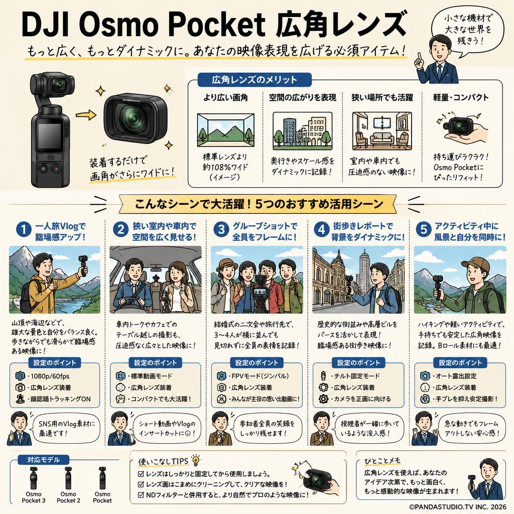 DJI Osmo Pocket  広角レンズ 用途