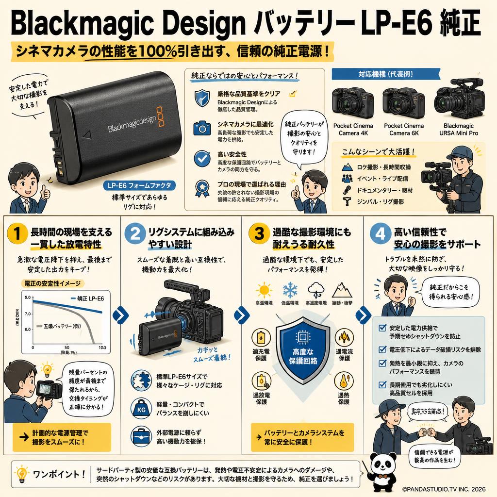 Blackmagic Design バッテリー LP-E6 純正 概要