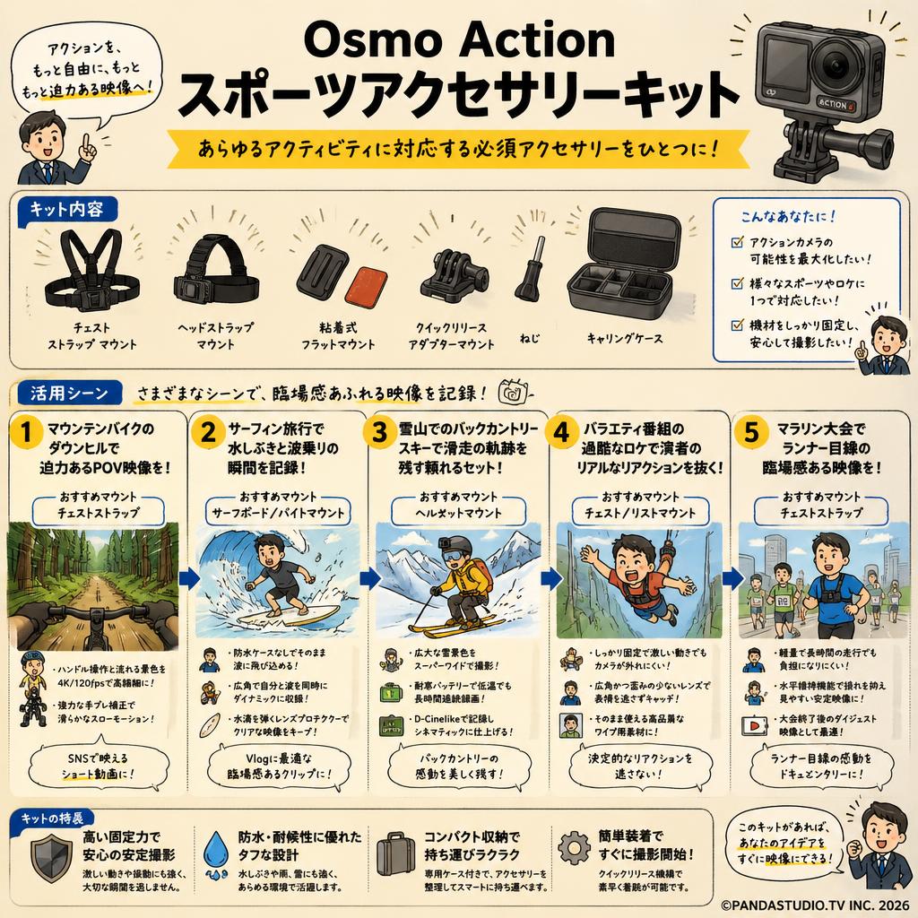 Osmo Action スポーツアクセサリーキット 用途